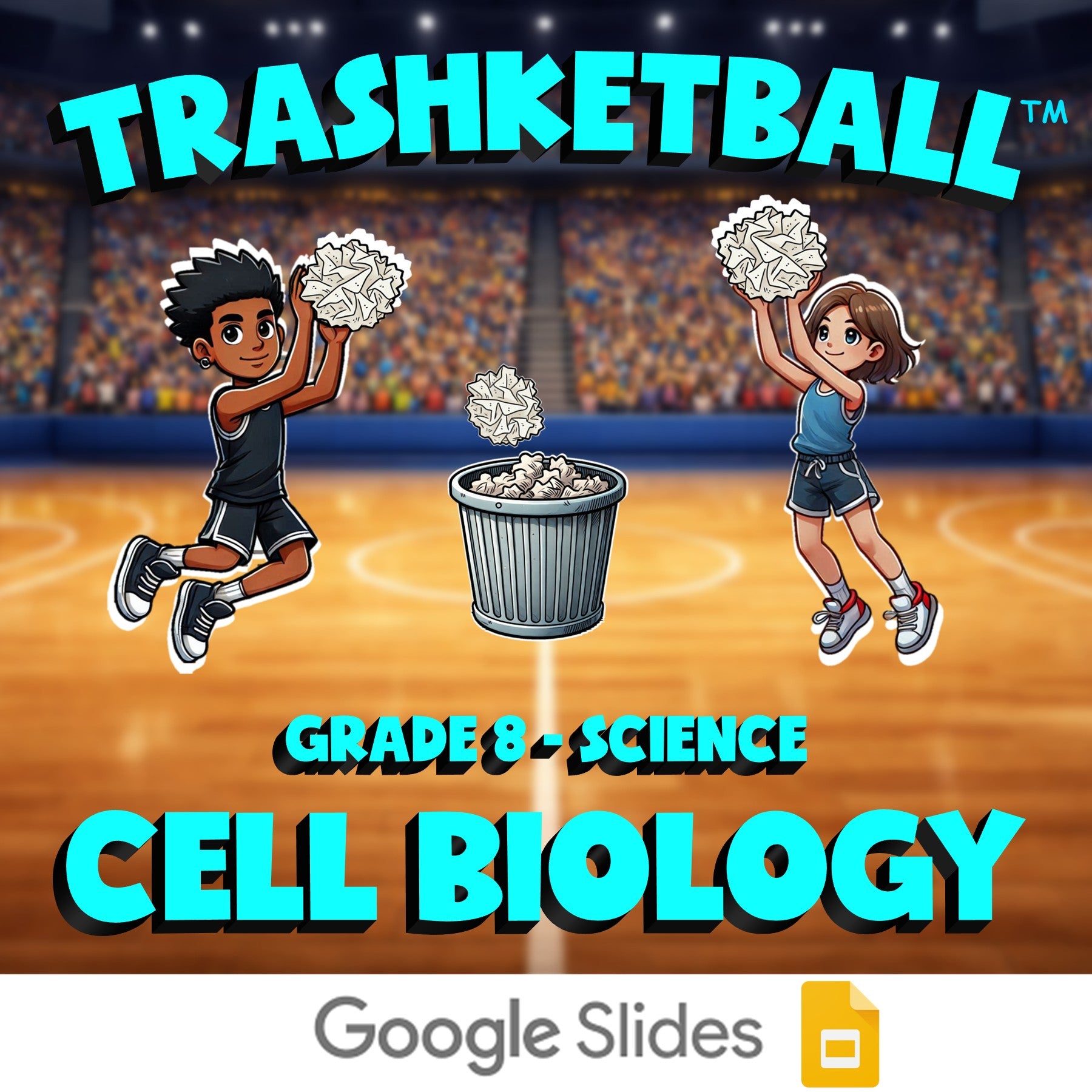 Cell Biology TRASHKETBALL Science Game - No Prep Grade 8 Review Activity