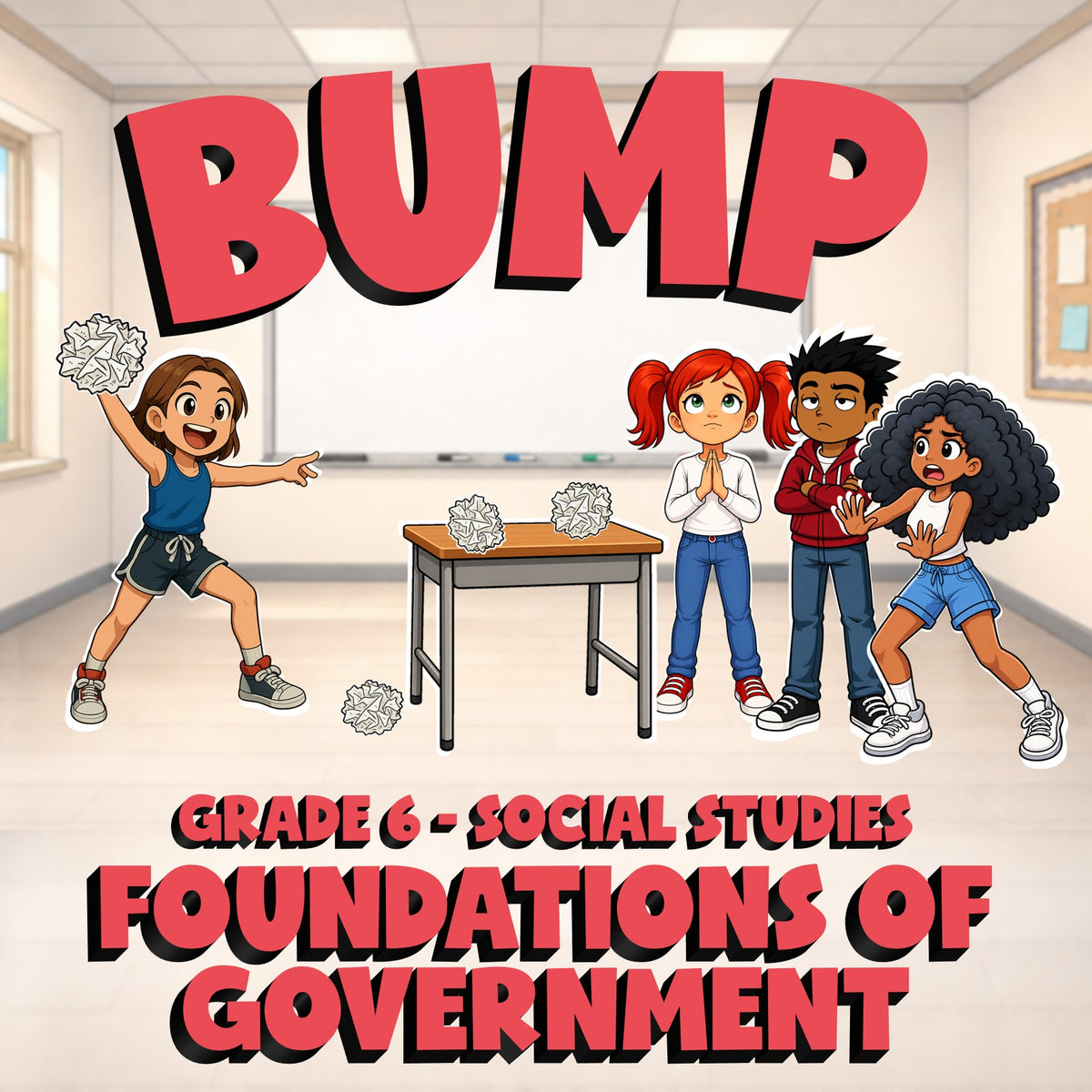 Foundations of Government BUMP Socials Game - No Prep Grade 6 Review Activity