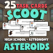Asteroids SCOOT TASK CARDS Science Game - No Prep Astronomy Review Activity