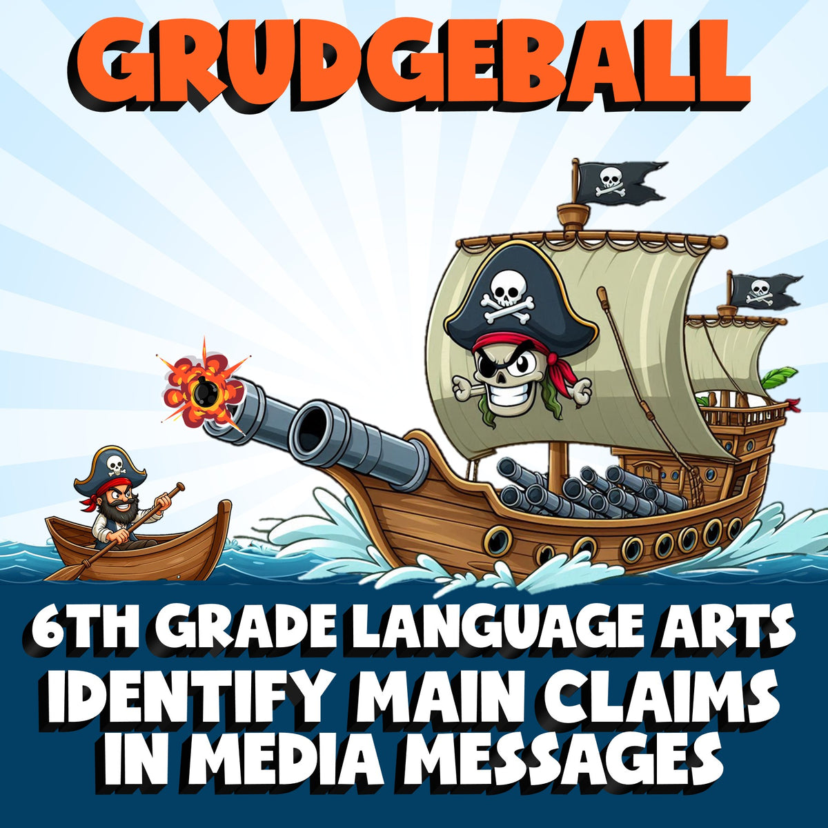 Identify Main Claims in Media Messages GRUDGEBALL ELA Game - No Prep Grade 6