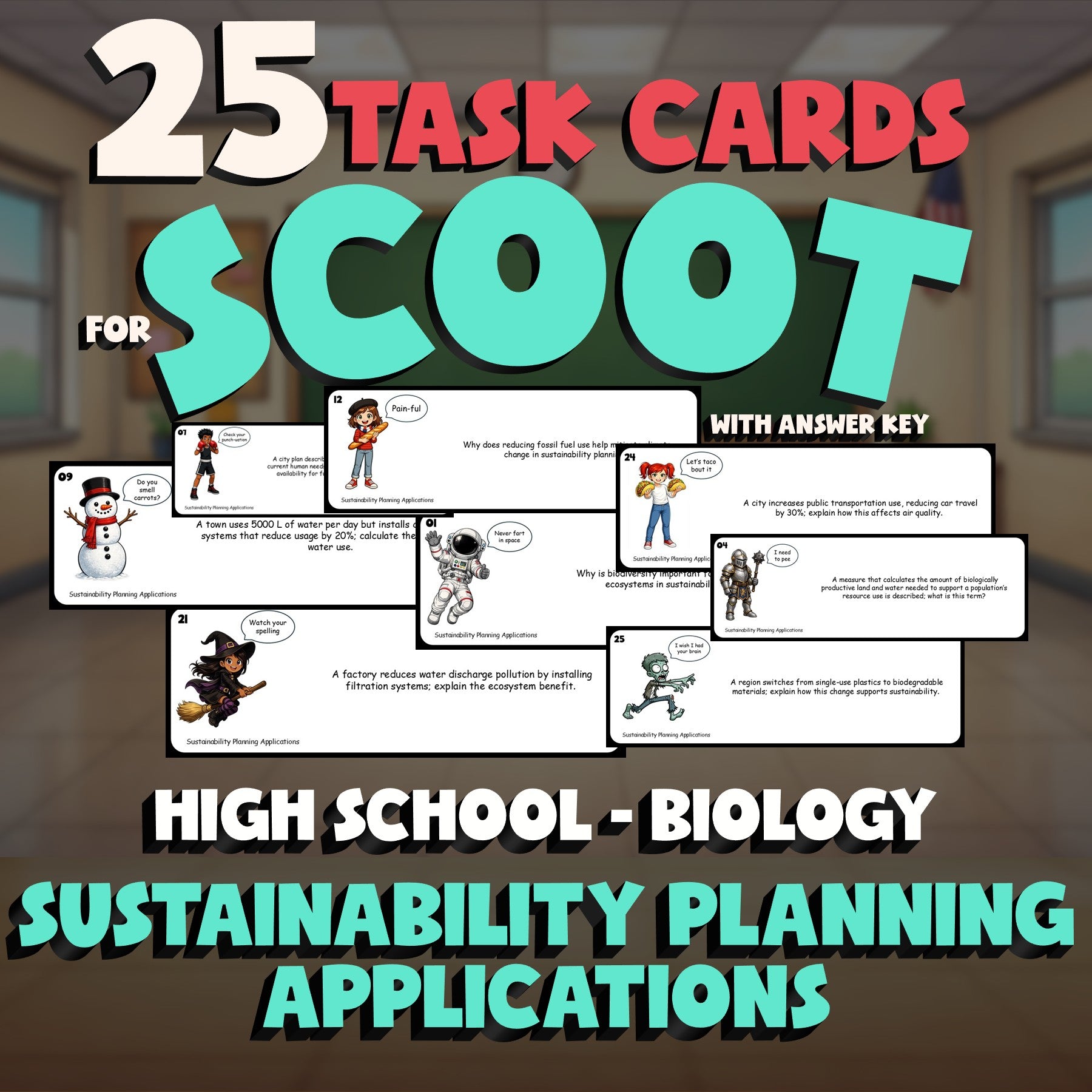Sustainability Planning Applications SCOOT TASK CARDS Science Game - Biology