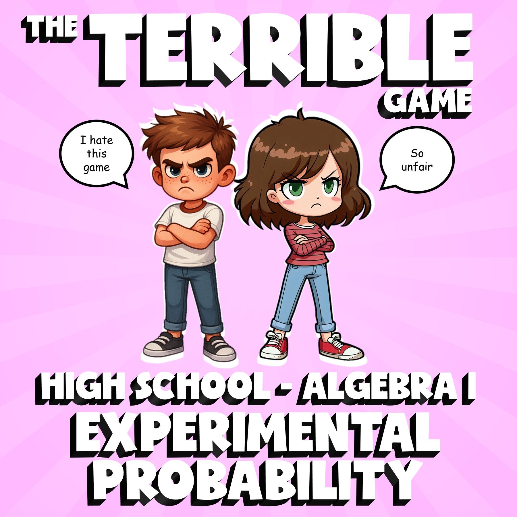 Experimental Probability THE TERRIBLE GAME - No Prep Algebra 1 Math Review