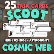 Cosmic Web SCOOT TASK CARDS Science Game - No Prep Astronomy Review Activity