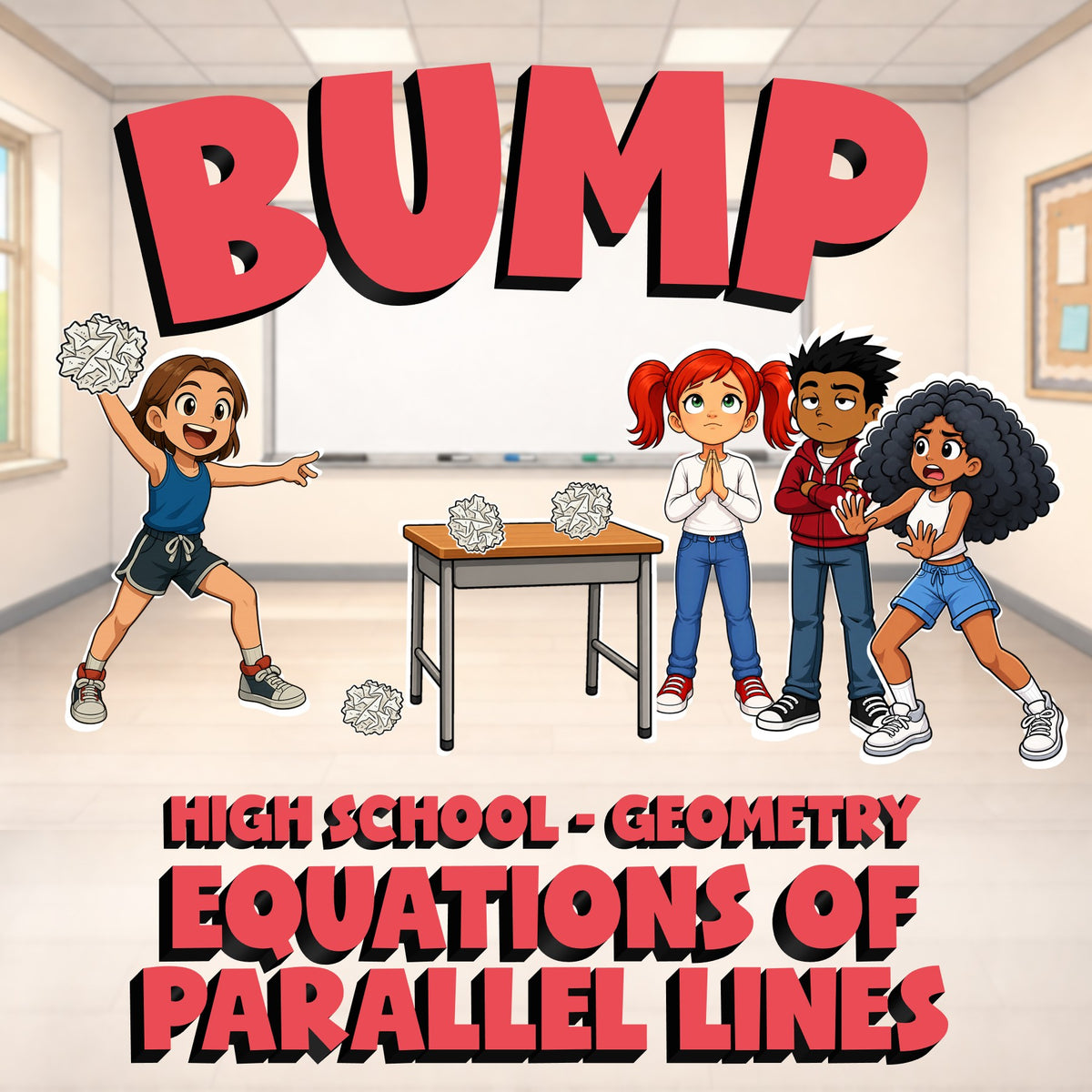 Equations of Parallel Lines BUMP Math Game - No Prep Geometry Review Activity