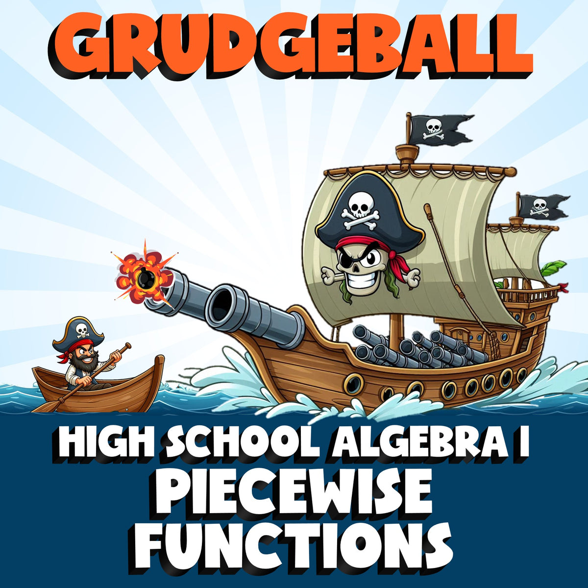 Piecewise Functions GRUDGEBALL Math Game - No Prep Algebra 1 Review Activity