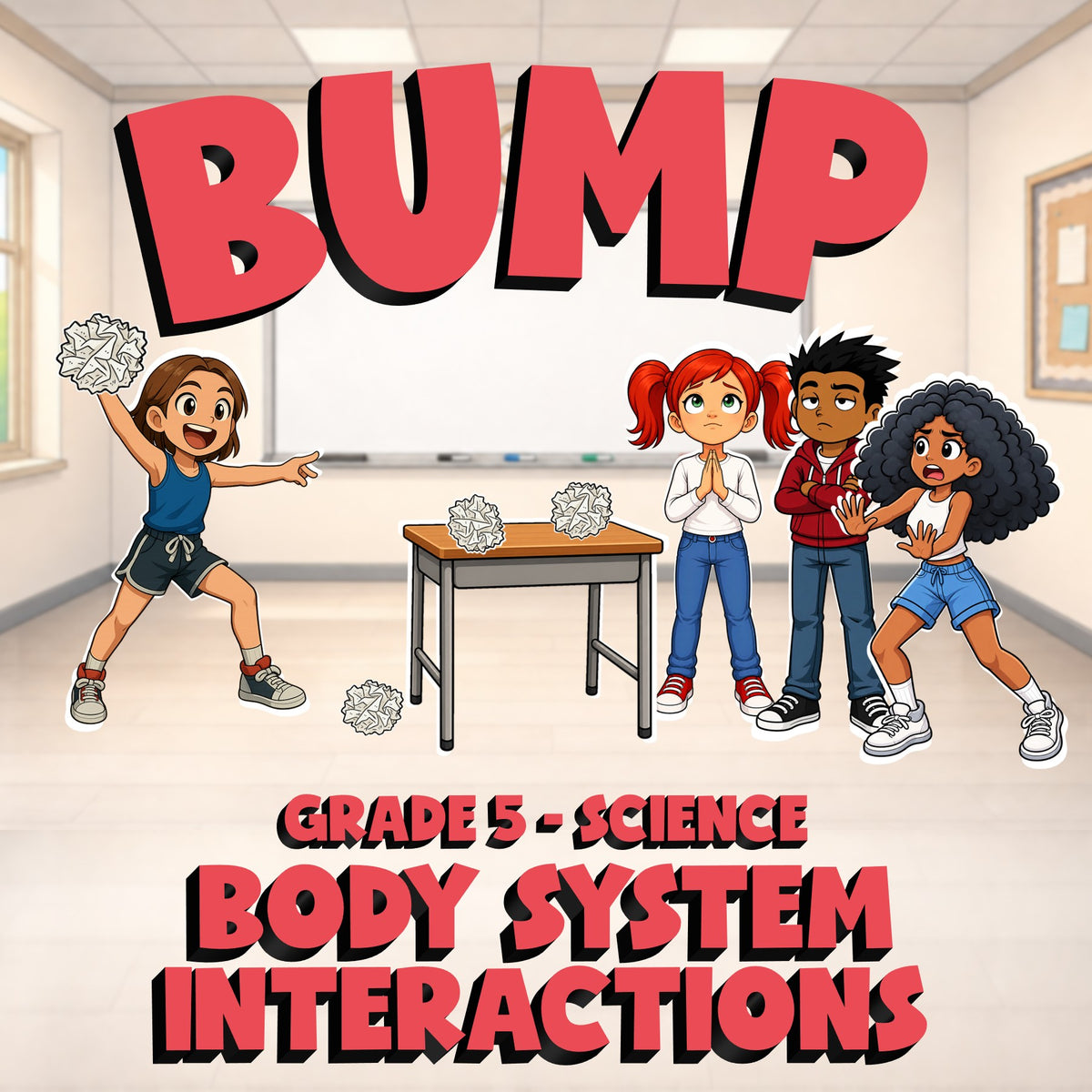 Body System Interactions BUMP Science Game - No Prep Grade 5 Review Activity