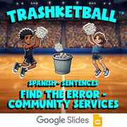 Find the Error - Community Services TRASHKETBALL Spanish Game - No Prep Exercise