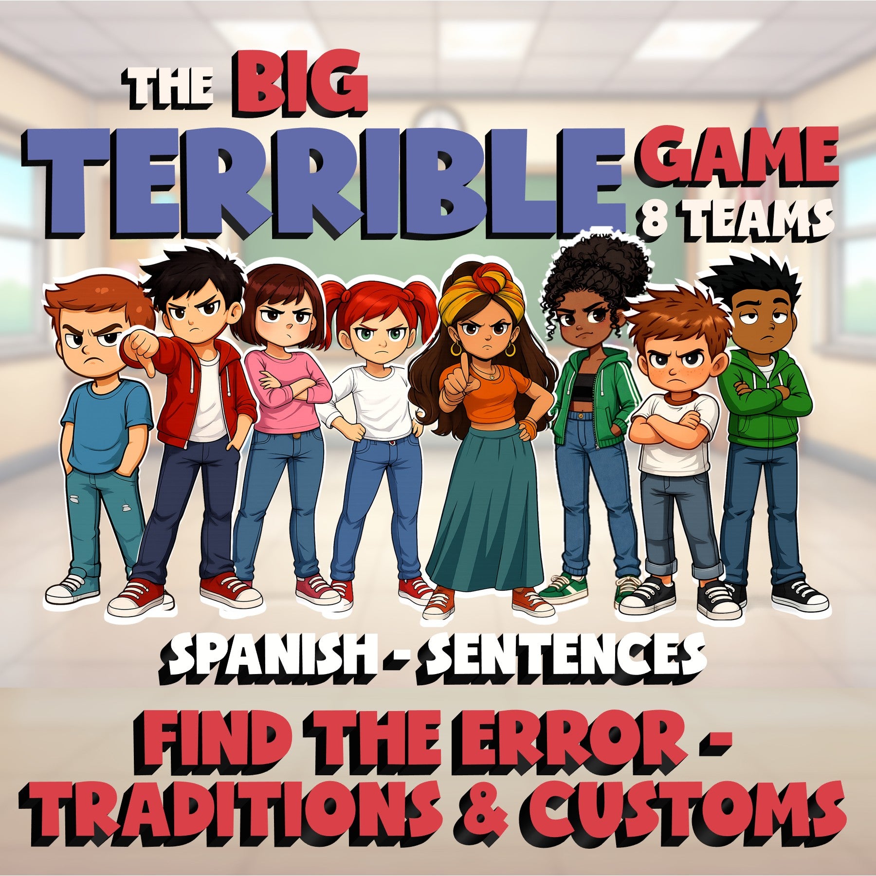 Find the Error - Traditions & Customs BIG TERRIBLE GAME - Spanish Exercise