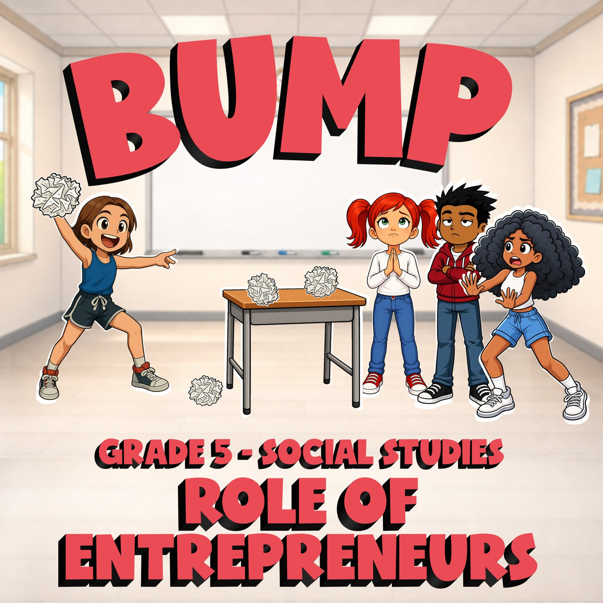 Role of Entrepreneurs BUMP Socials Game - No Prep Grade 5 Review Activity