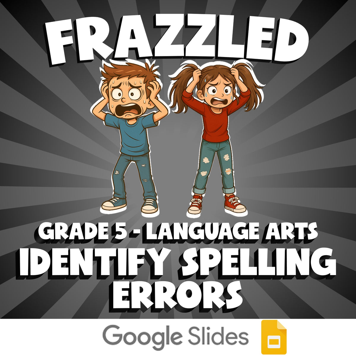 Identify Spelling Errors FRAZZLED ELA Game - No Prep Grade 5 Review Activity