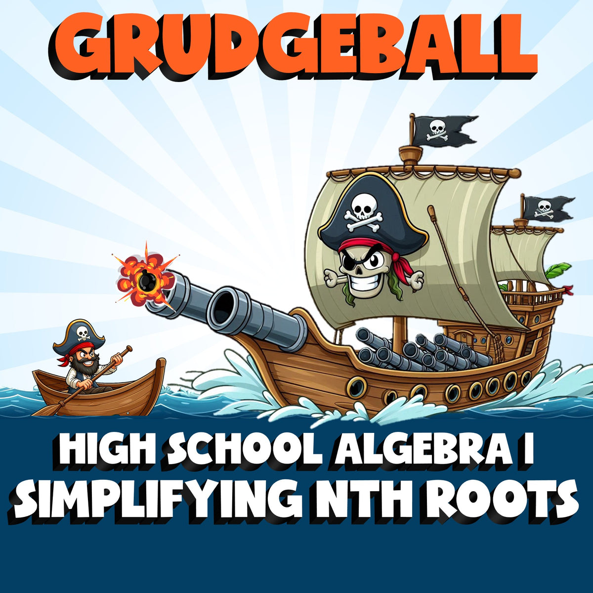 Simplifying nth Roots GRUDGEBALL Math Game - No Prep Algebra 1 Review Activity