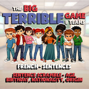 Sentence Scramble - Age, Birthday, Nationality, Origin BIG TERRIBLE GAME French