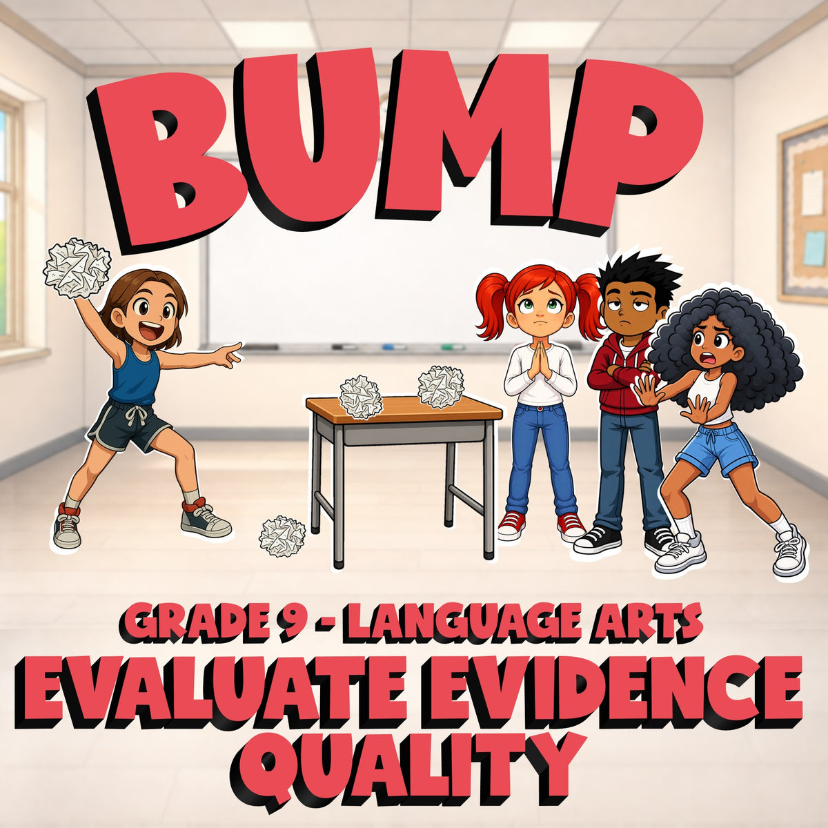 Evaluate Evidence Quality BUMP ELA Game - No Prep Grade 9 Review Activity