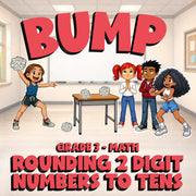 Rounding 2 Digit Numbers to Tens BUMP Math Game - No Prep Grade 3 Review