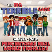 Percentages Real World Problems BIG TERRIBLE GAME - No Prep Grade 5 Math Review