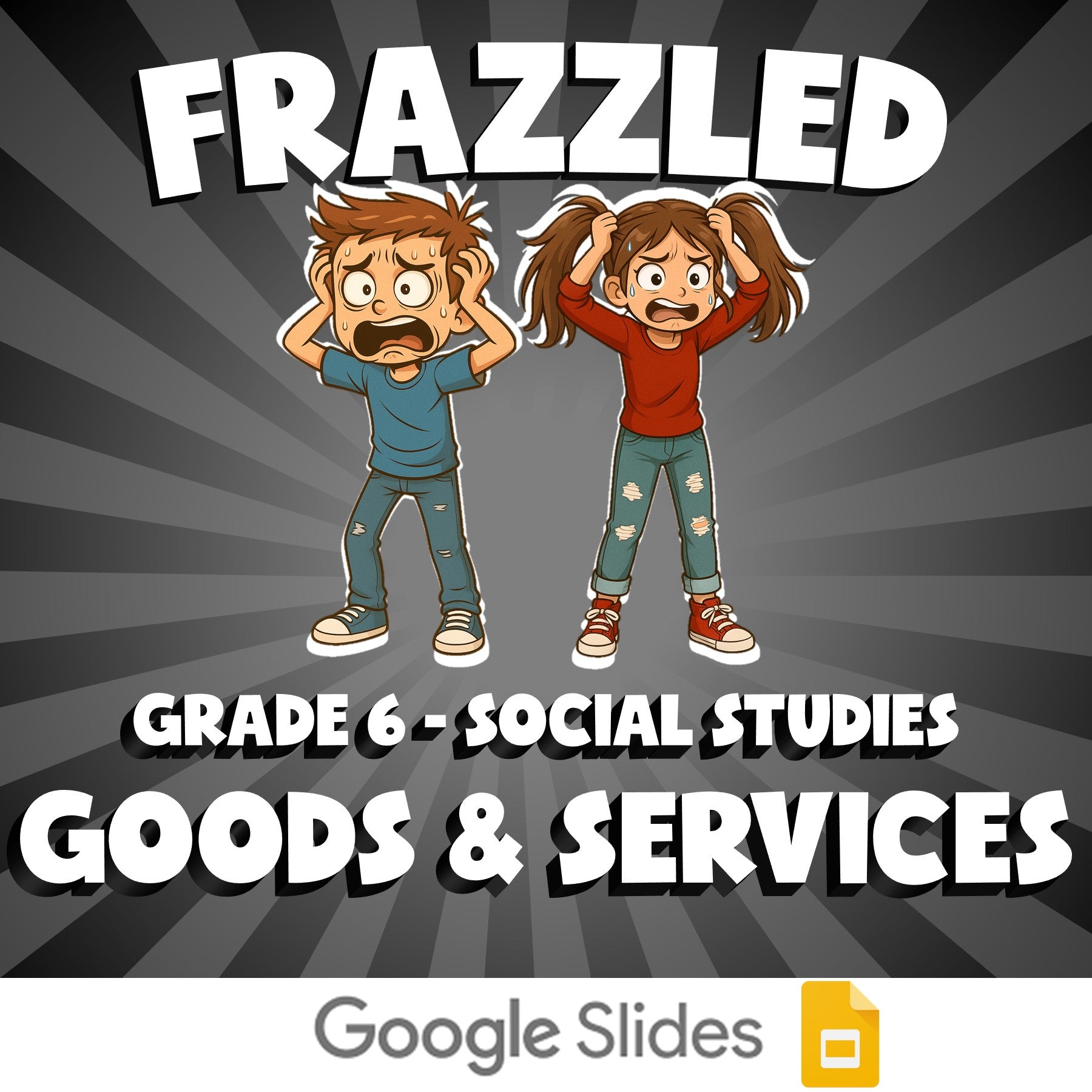 Goods & Services FRAZZLED Socials Game - No Prep Grade 6 Review Activity
