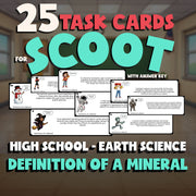 Definition of a Mineral SCOOT TASK CARDS Game - No Prep Earth Science Review