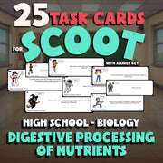 Digestive Processing of Nutrients SCOOT TASK CARDS Science Game - Biology
