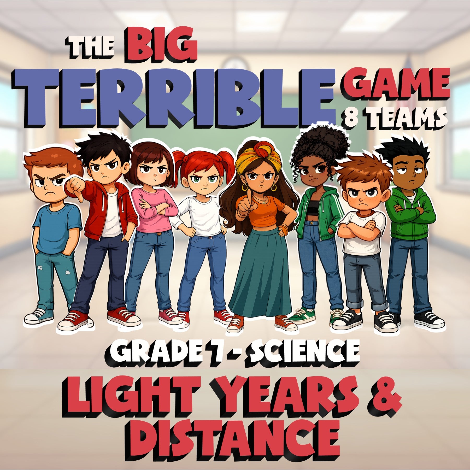 Light Years & Distance BIG TERRIBLE GAME - No Prep Grade 7 Science Review