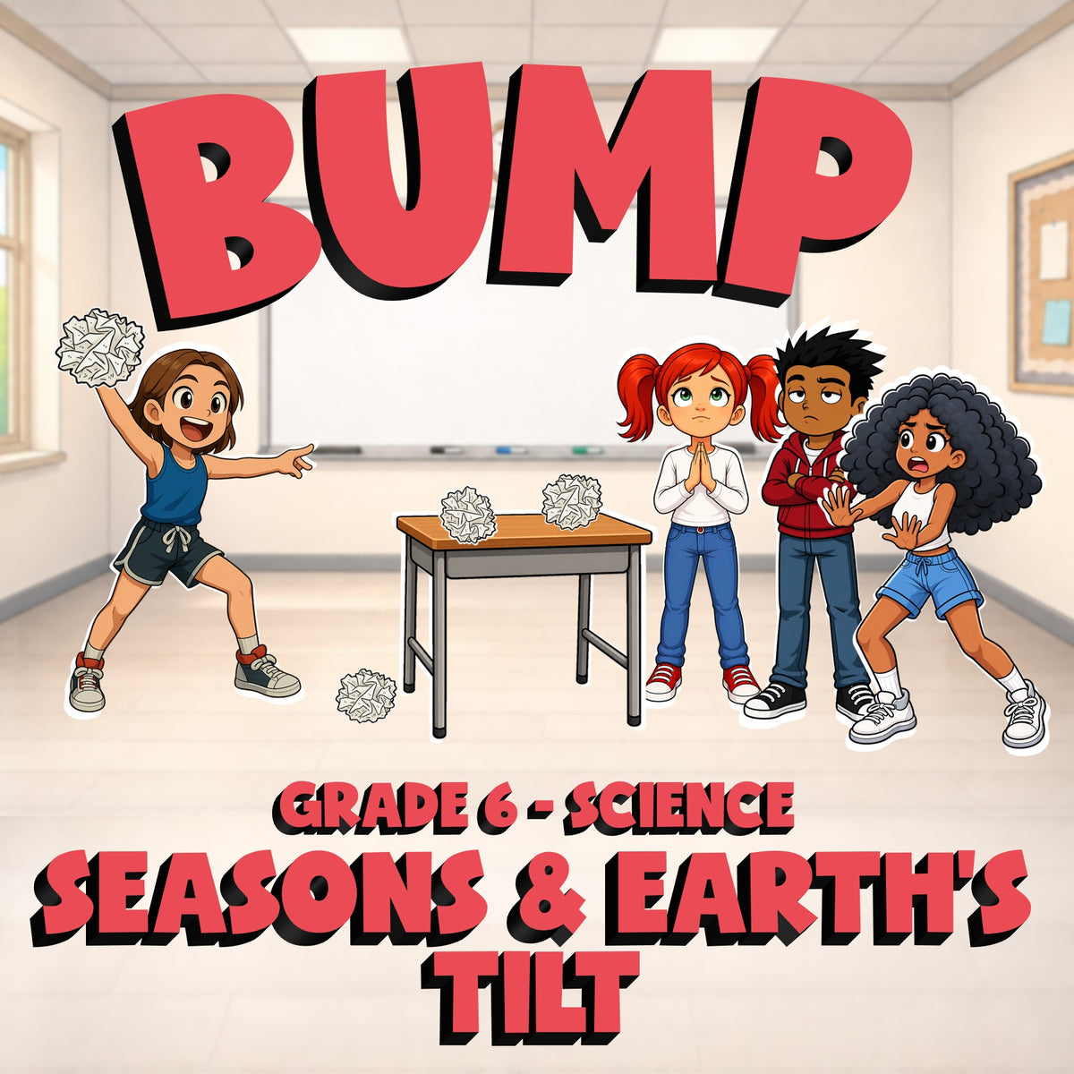 Seasons & Earth’s Tilt BUMP Science Game - No Prep Grade 6 Review Activity