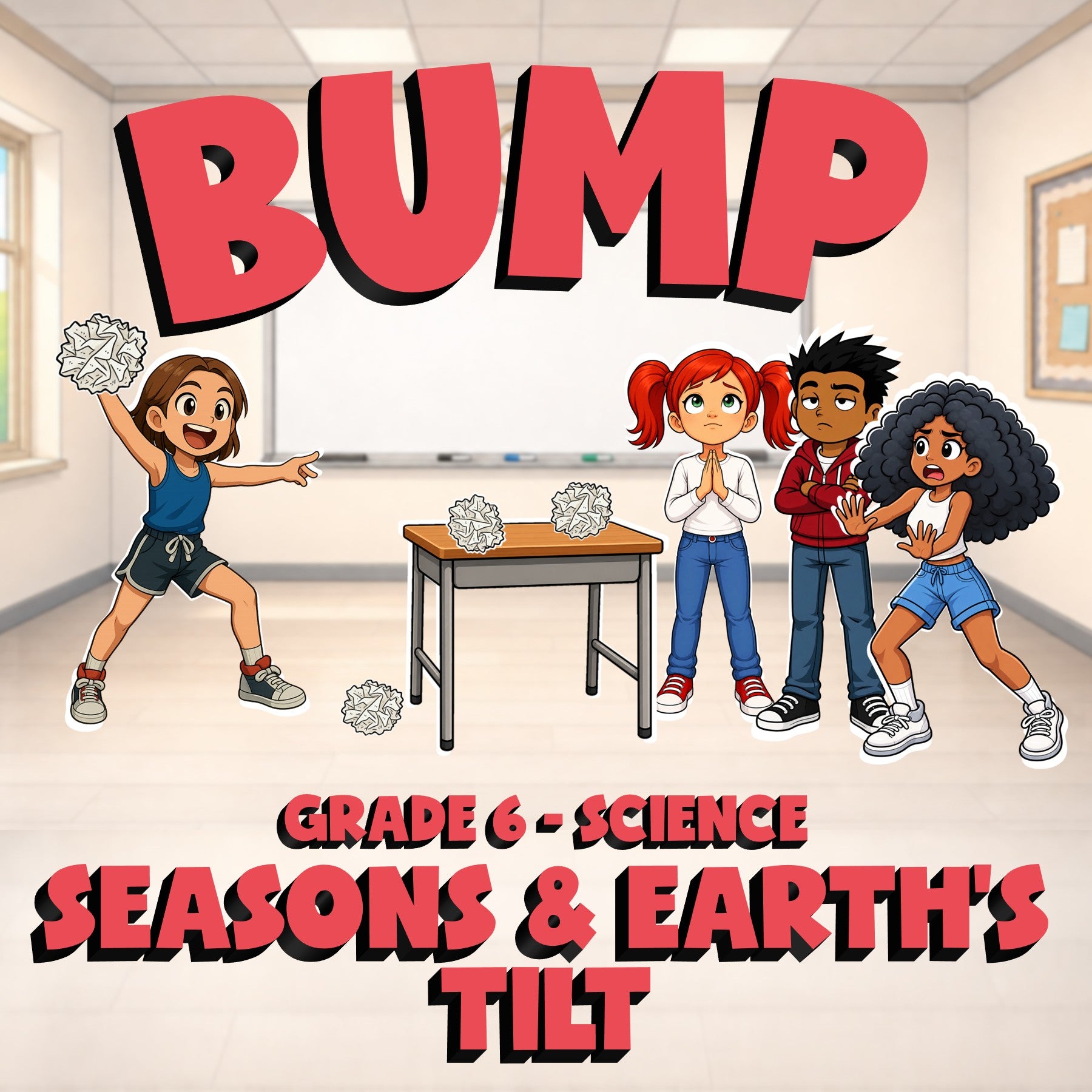 Seasons & Earth’s Tilt BUMP Science Game - No Prep Grade 6 Review Activity