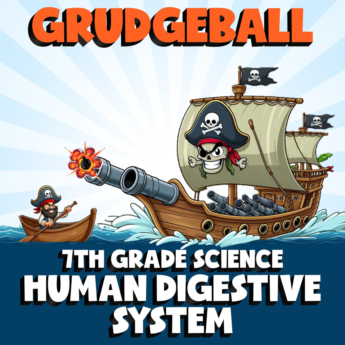 Human Digestive System GRUDGEBALL Science Game - No Prep Grade 7 Review Activity