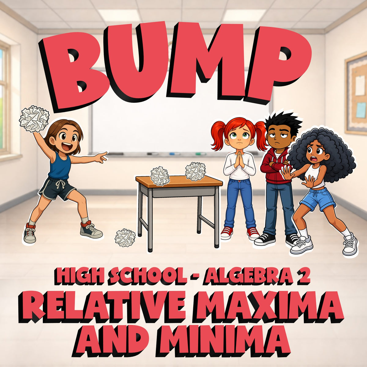 Relative Maxima and Minima BUMP Math Game - No Prep Algebra 2 Review Activity