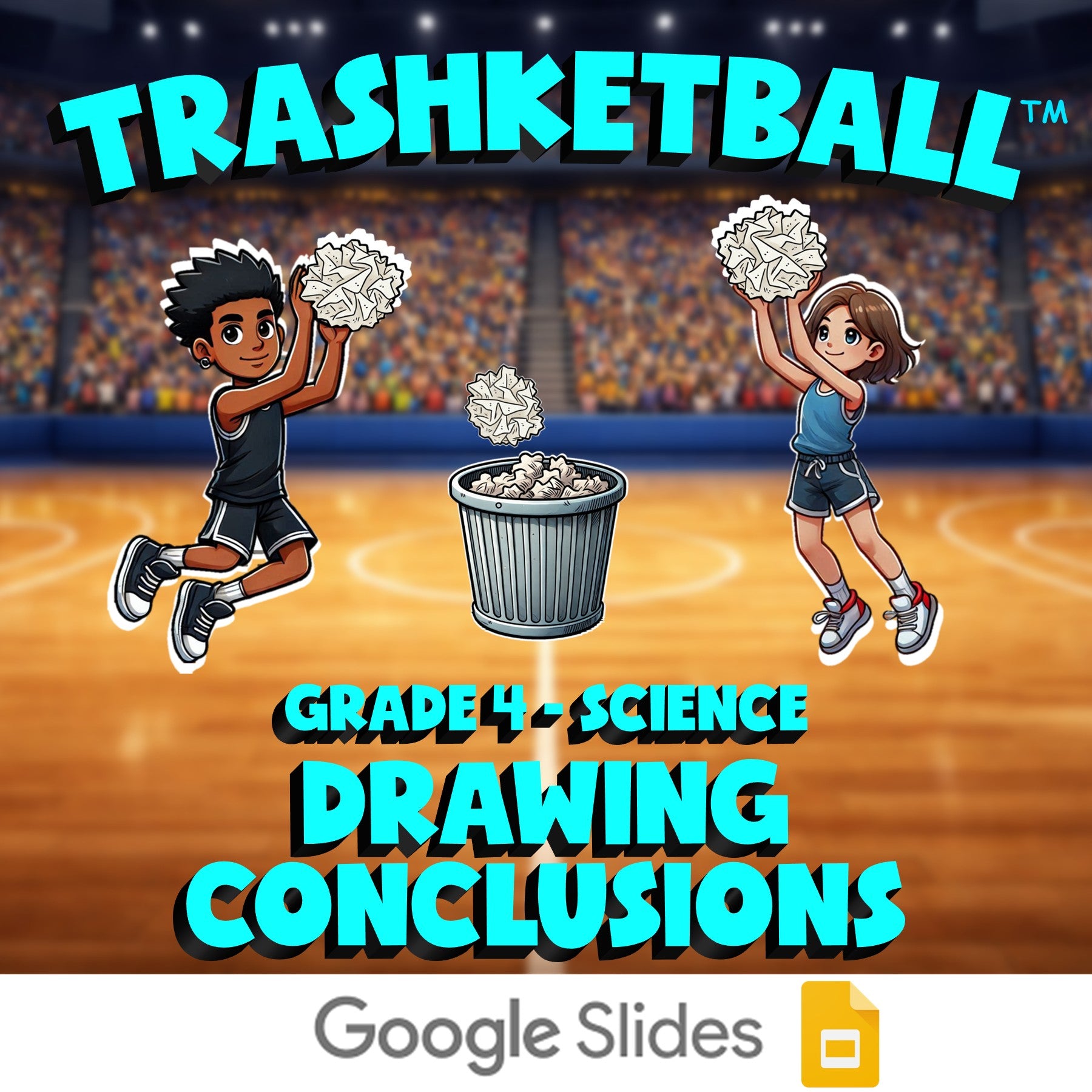 Drawing Conclusions TRASHKETBALL Science Game - No Prep Grade 4 Review Activity