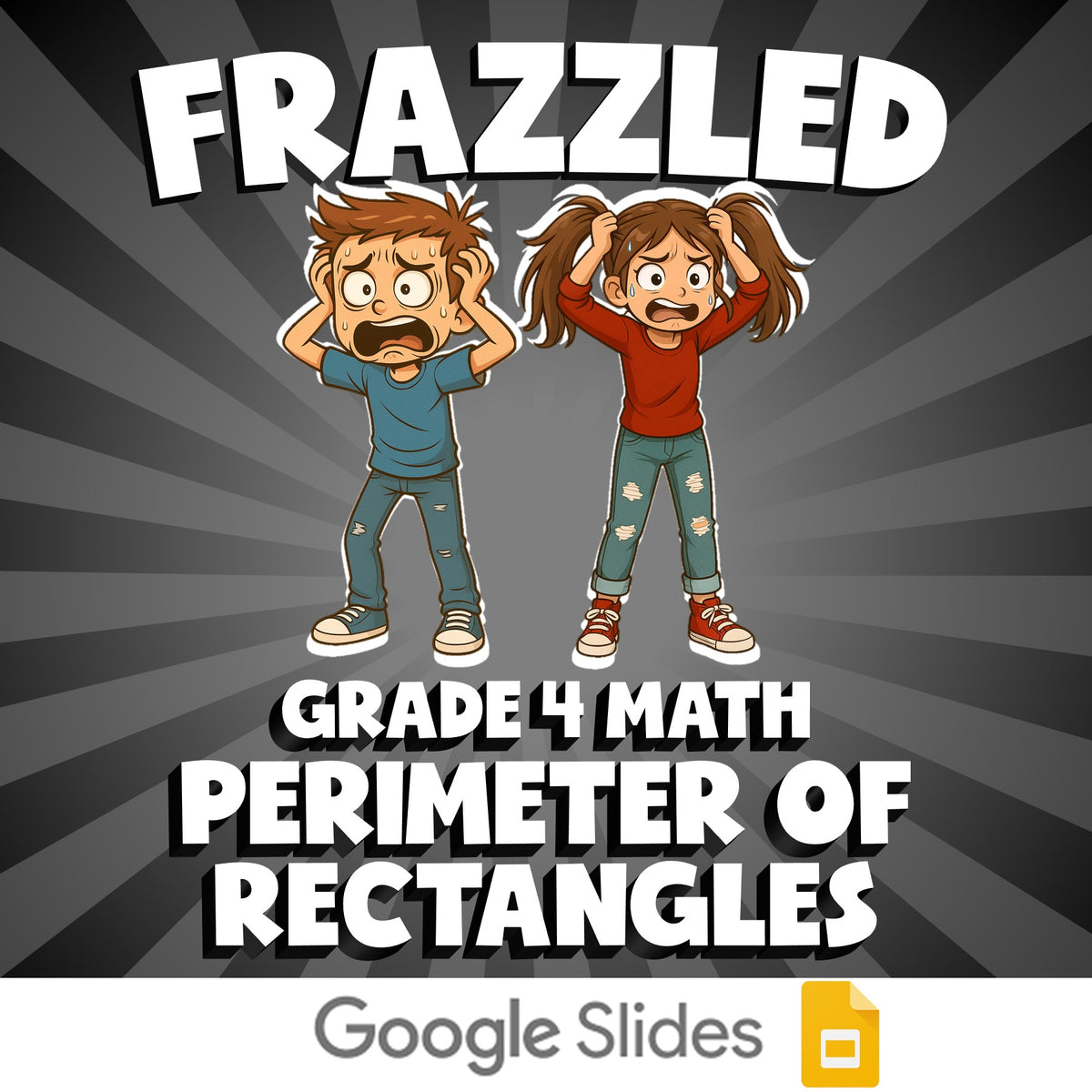 Perimeter of Rectangles FRAZZLED Math Game - No Prep Grade 4 Review Activity