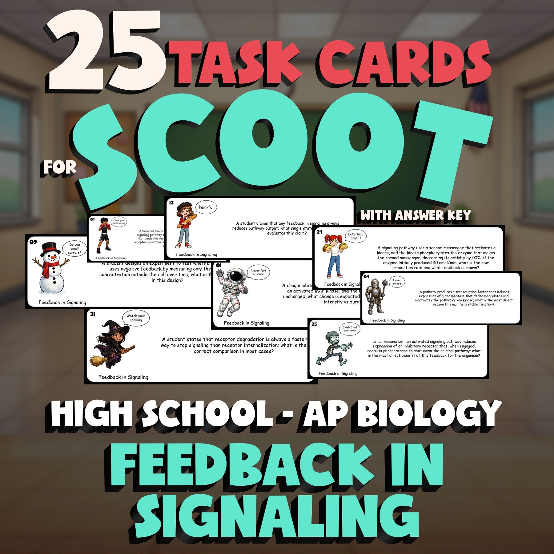 Feedback in Signaling SCOOT TASK CARDS Science Game - No Prep AP Biology Review