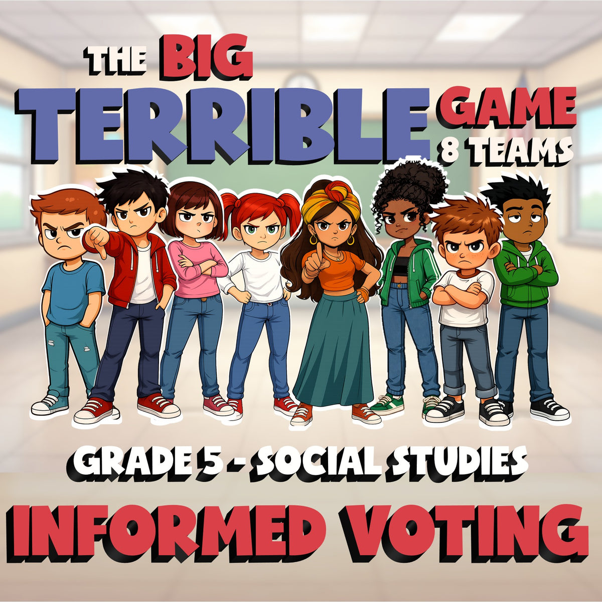 Informed Voting BIG TERRIBLE GAME - No Prep Grade 5 Socials Review Activity