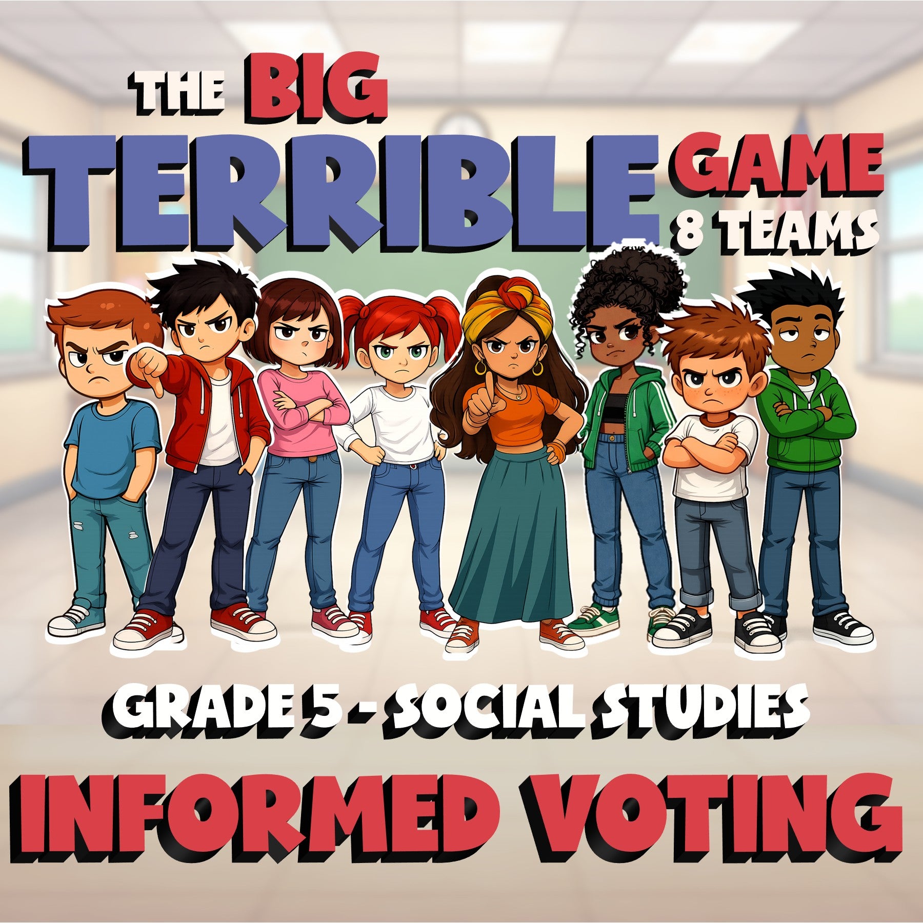 Informed Voting BIG TERRIBLE GAME - No Prep Grade 5 Socials Review Activity
