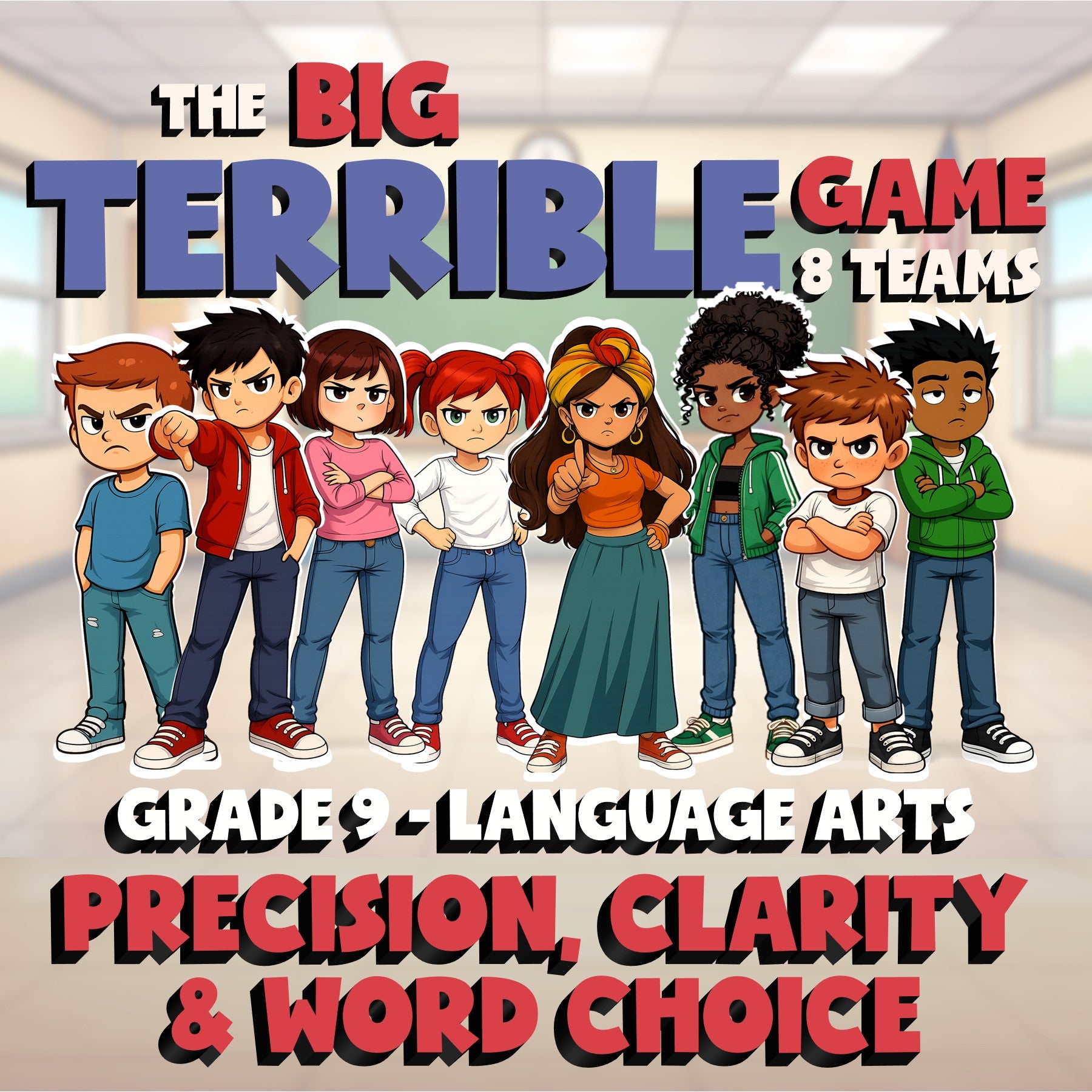 Precision, Clarity & Word Choice BIG TERRIBLE GAME - No Prep Grade 9 ELA Review
