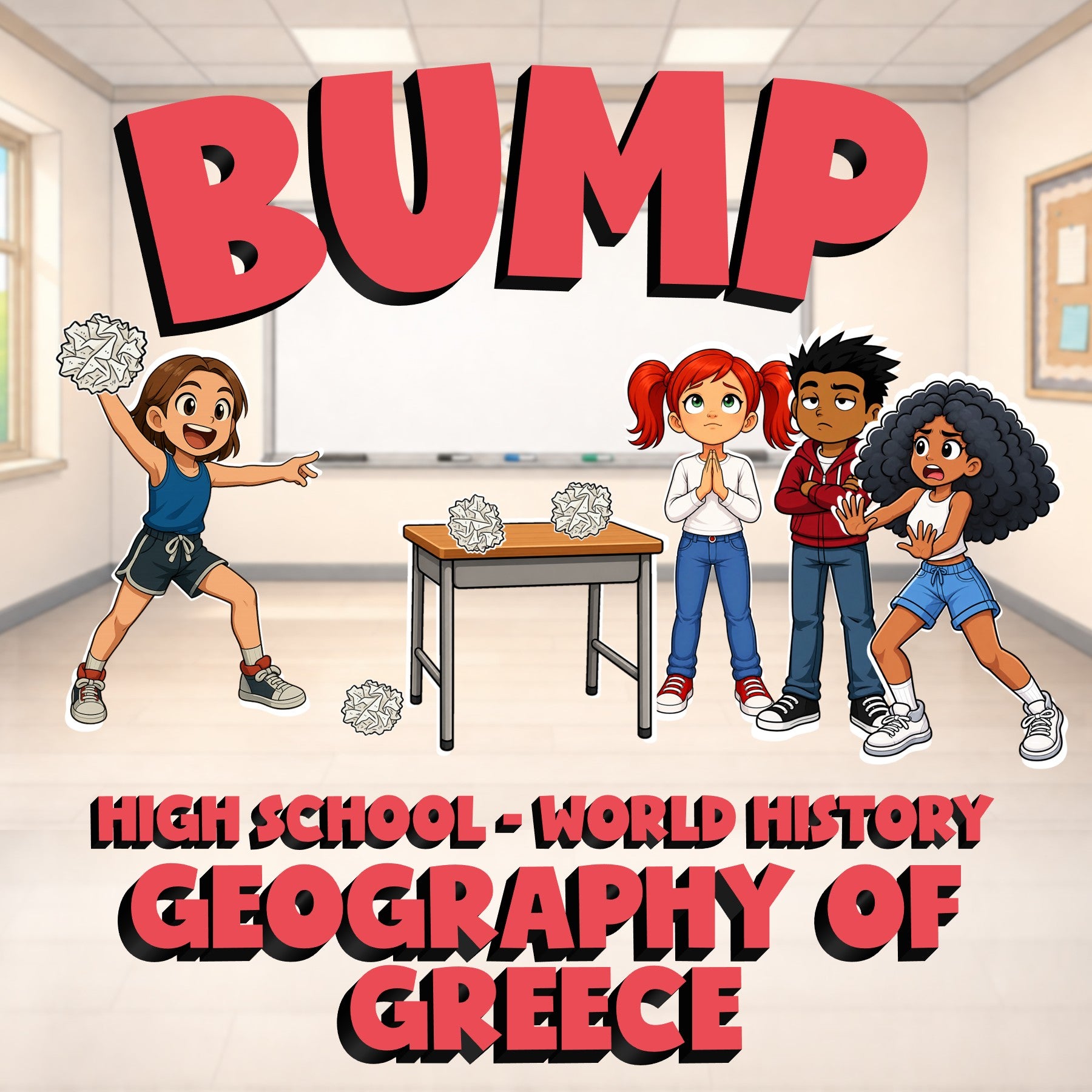 Geography of Greece BUMP Game - No Prep World History Review Activity