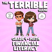 Financial Literacy THE TERRIBLE GAME - No Prep Grade 4 Math Review Activity