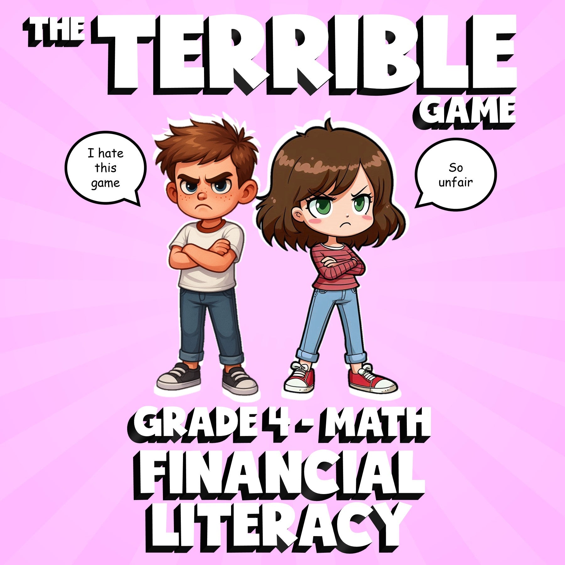 Financial Literacy THE TERRIBLE GAME - No Prep Grade 4 Math Review Activity