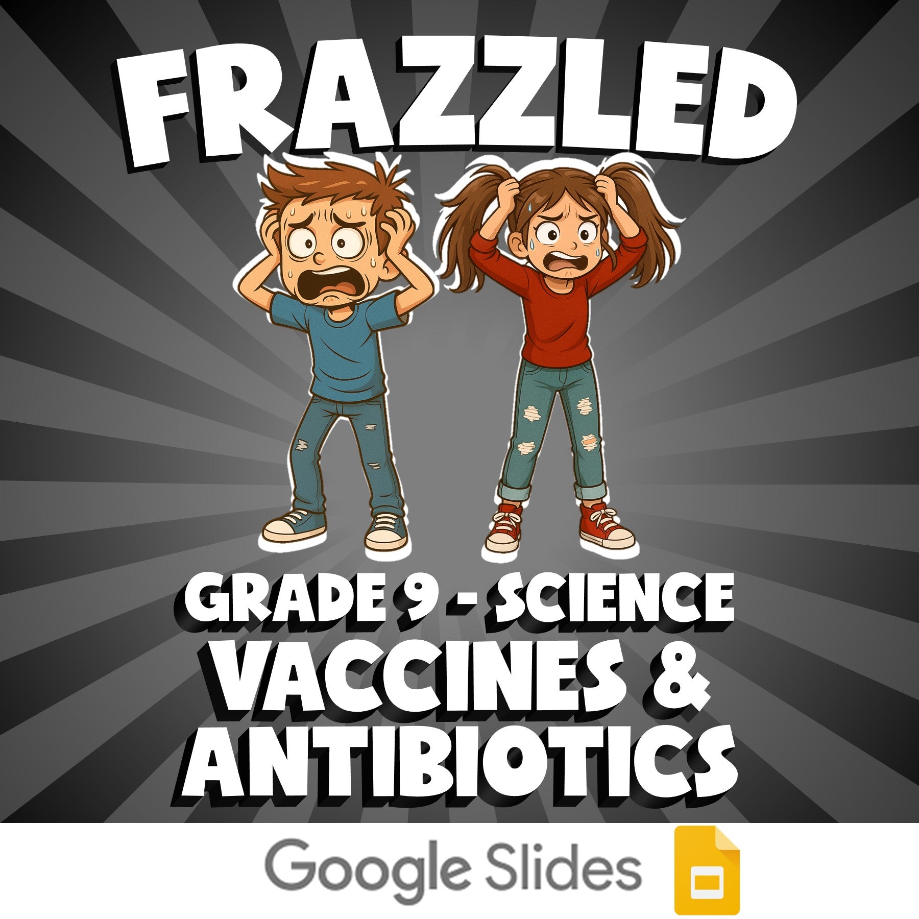 Vaccines & Antibiotics FRAZZLED Science Game - No Prep Grade 9 Review Activity