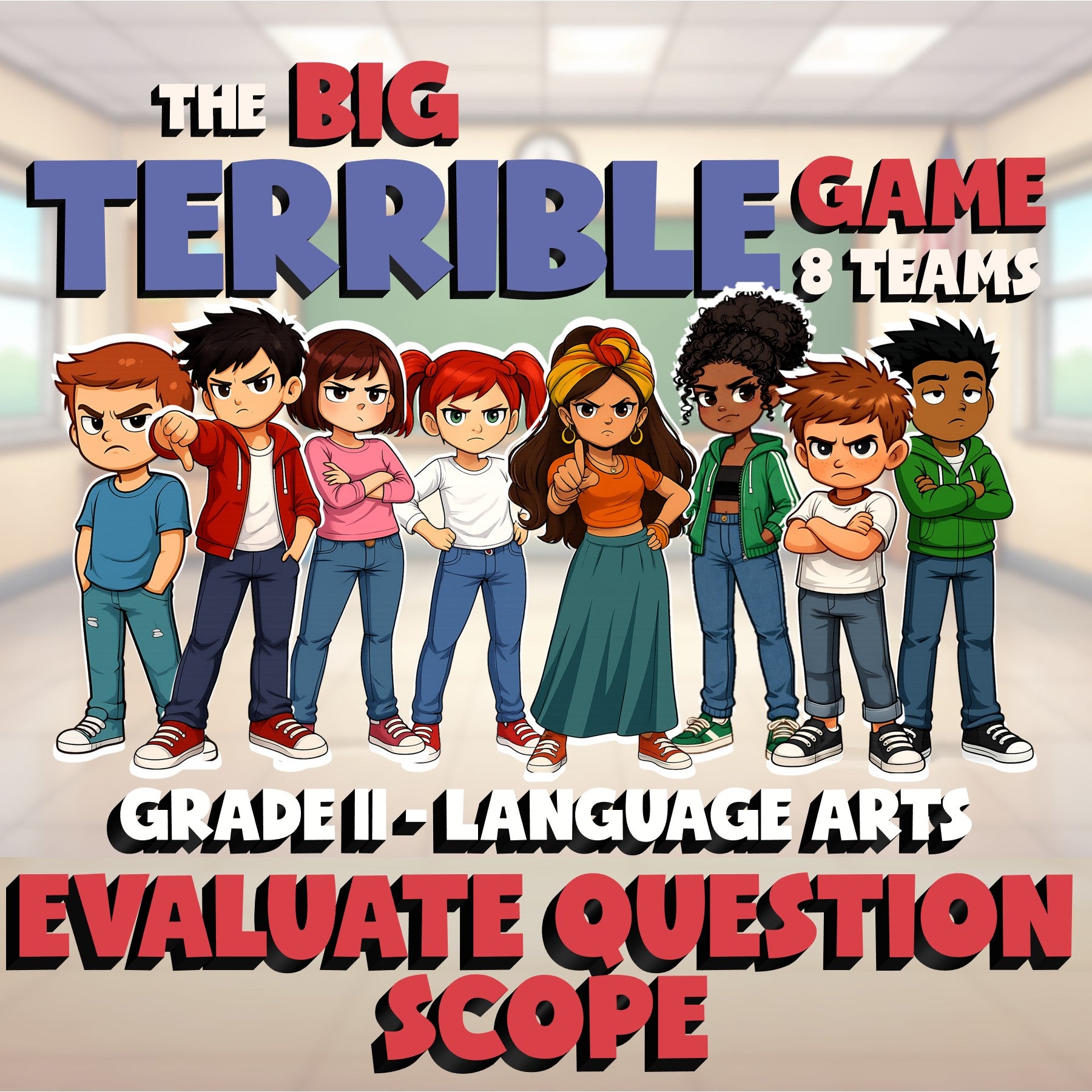 Evaluate Question Scope BIG TERRIBLE GAME - No Prep Grade 11 ELA Review Activity