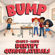 Identify Quadrilaterals BUMP Math Game - No Prep Grade 5 Review Activity