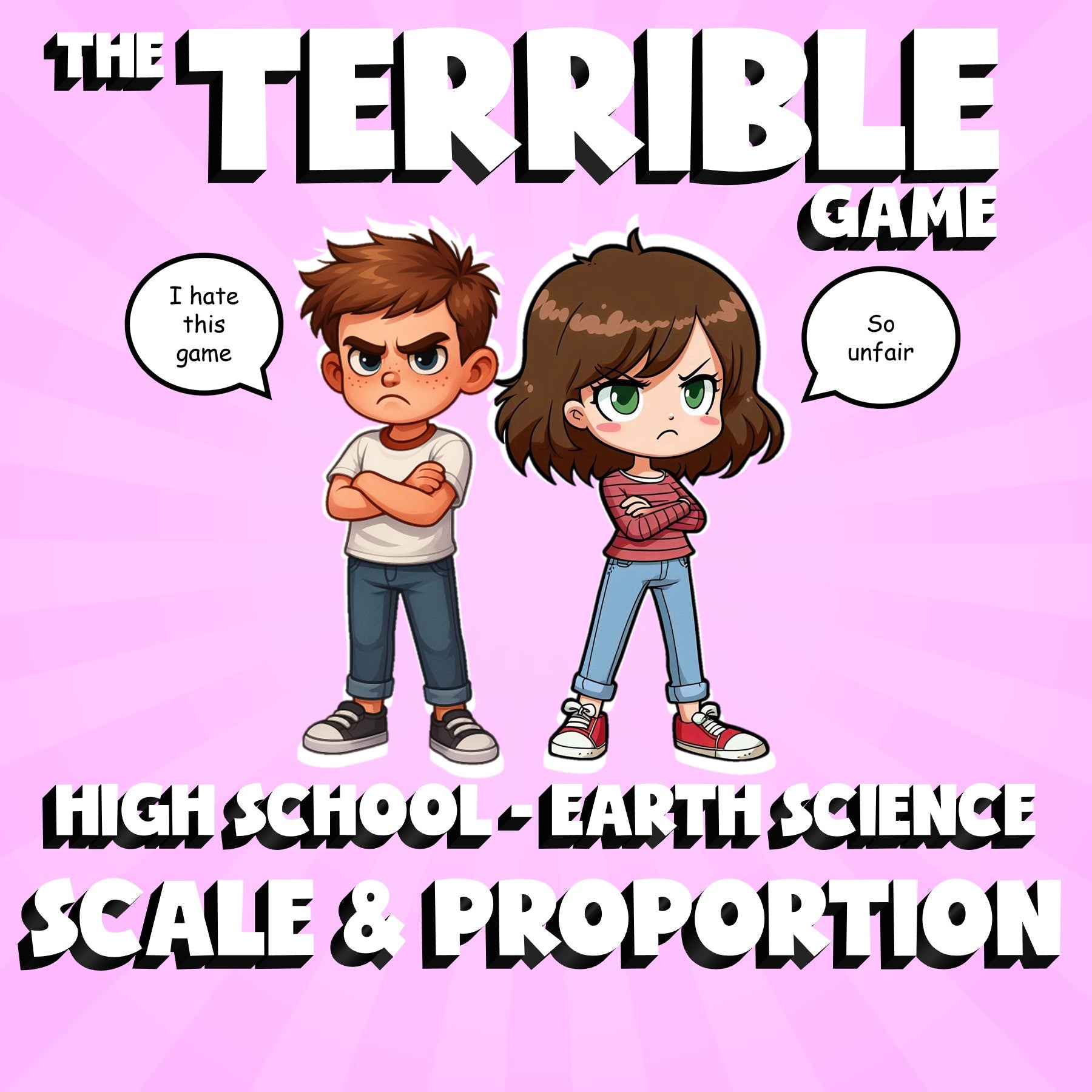 Scale & Proportion THE TERRIBLE GAME - No Prep Earth Science Review Activity