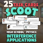 Interference Applications SCOOT TASK CARDS Science Game - No Prep Physics Review
