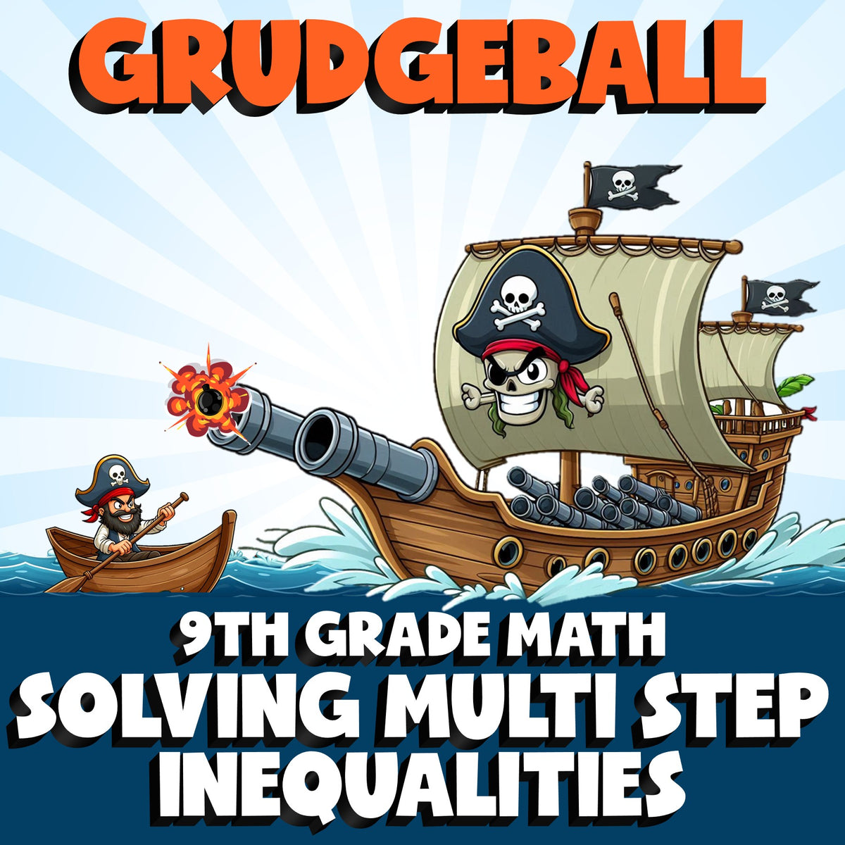 Solving Multi Step Inequalities GRUDGEBALL Math Game - No Prep Grade 9 Review