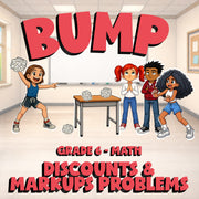 Discounts & Markups Problems BUMP Math Game - No Prep Grade 6 Review Activity