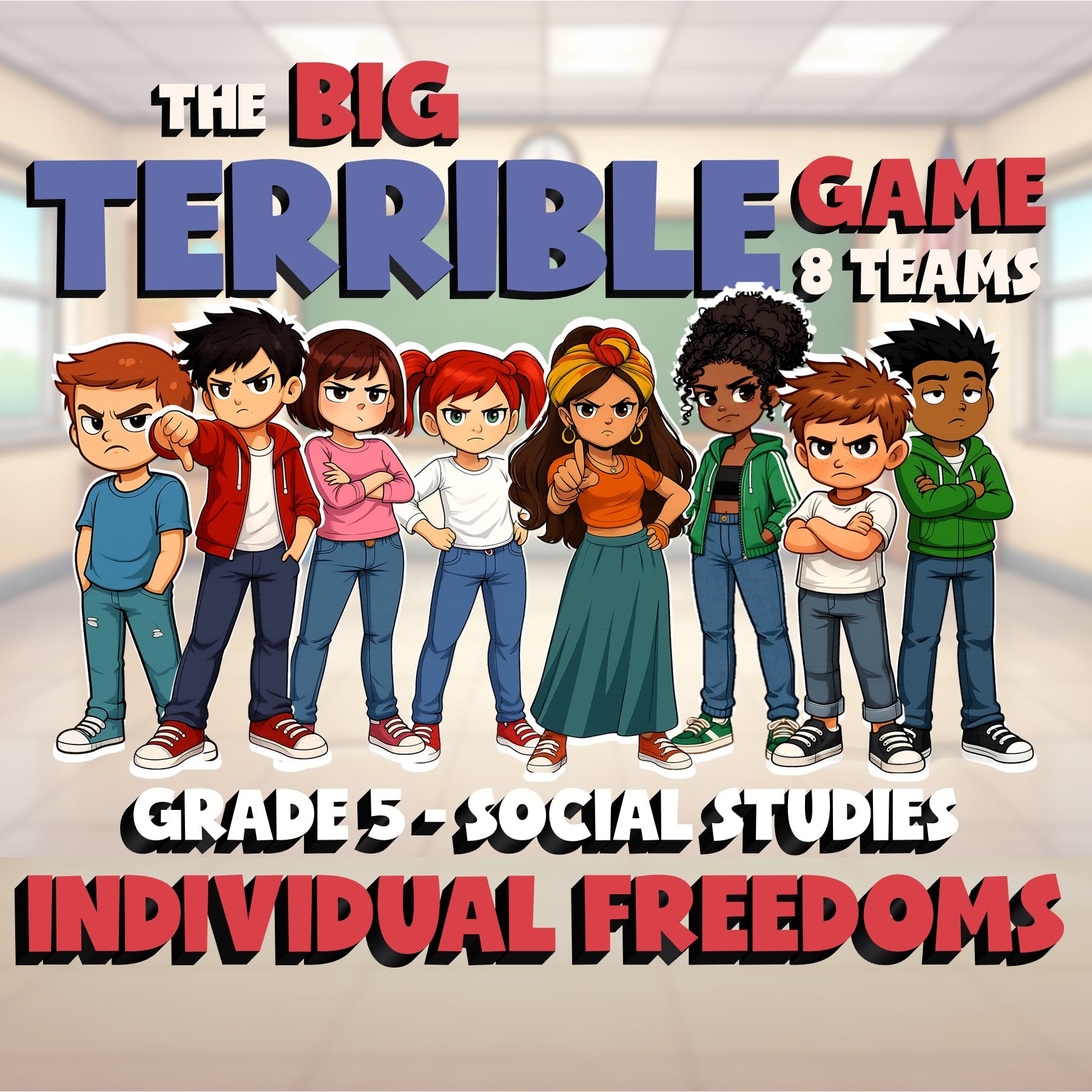Individual Freedoms BIG TERRIBLE GAME - No Prep Grade 5 Socials Review Activity