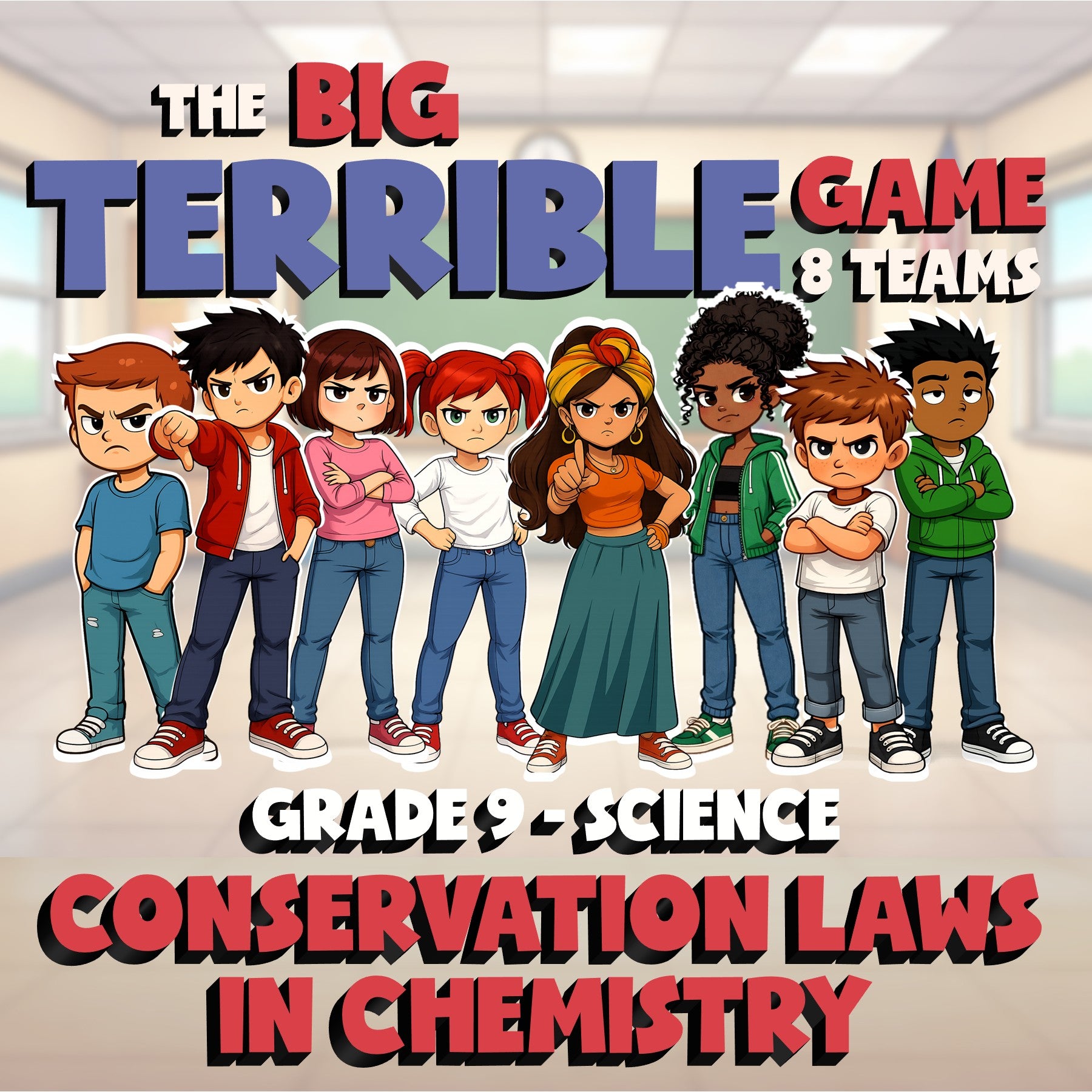 Conservation Laws in Chemistry BIG TERRIBLE GAME - Grade 9 Science Review