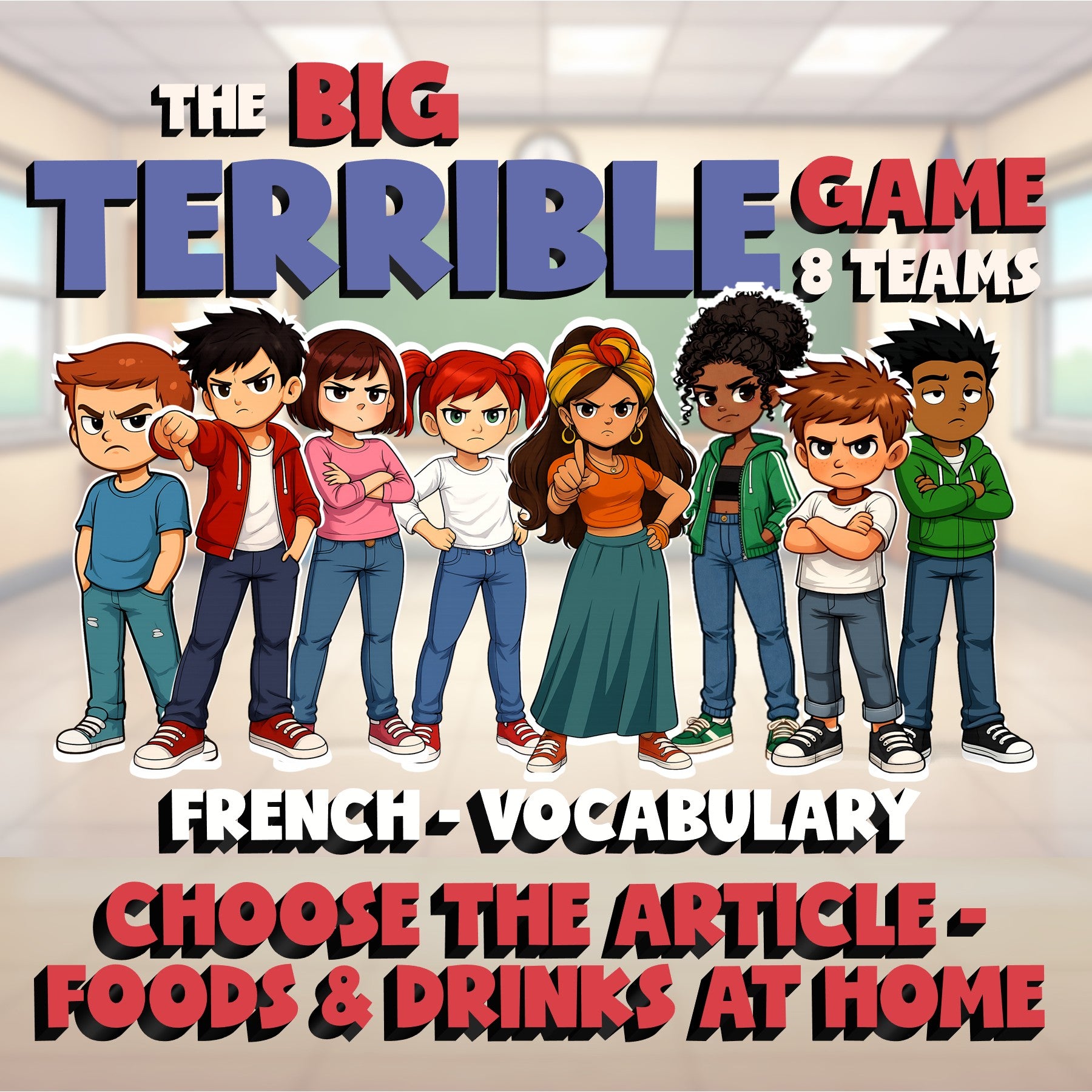 Choose The Article - Foods & Drinks at Home BIG TERRIBLE GAME - French Exercise