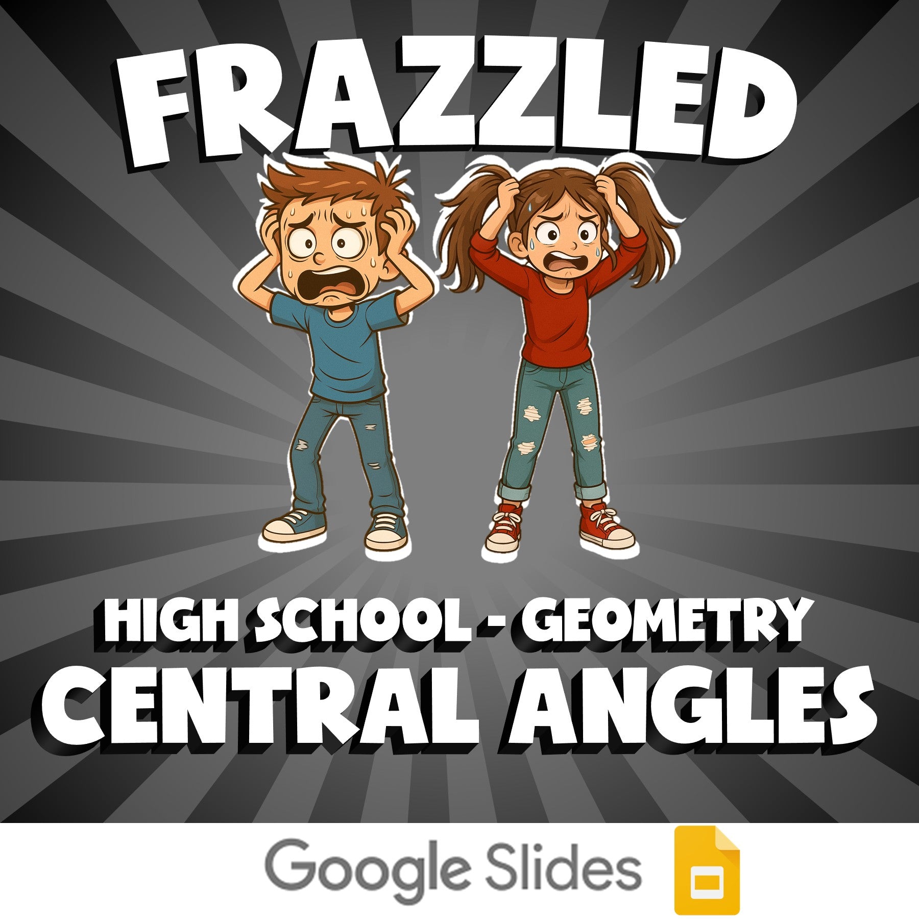 Central Angles FRAZZLED Math Game - No Prep Geometry Review Activity