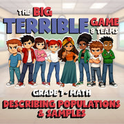 Describing Populations & Samples BIG TERRIBLE GAME - No Prep Grade 7 Math Review