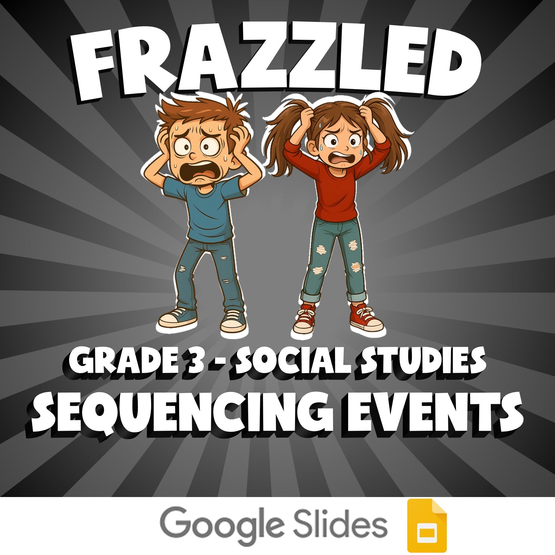 Sequencing Events FRAZZLED Socials Game - No Prep Grade 3 Review Activity