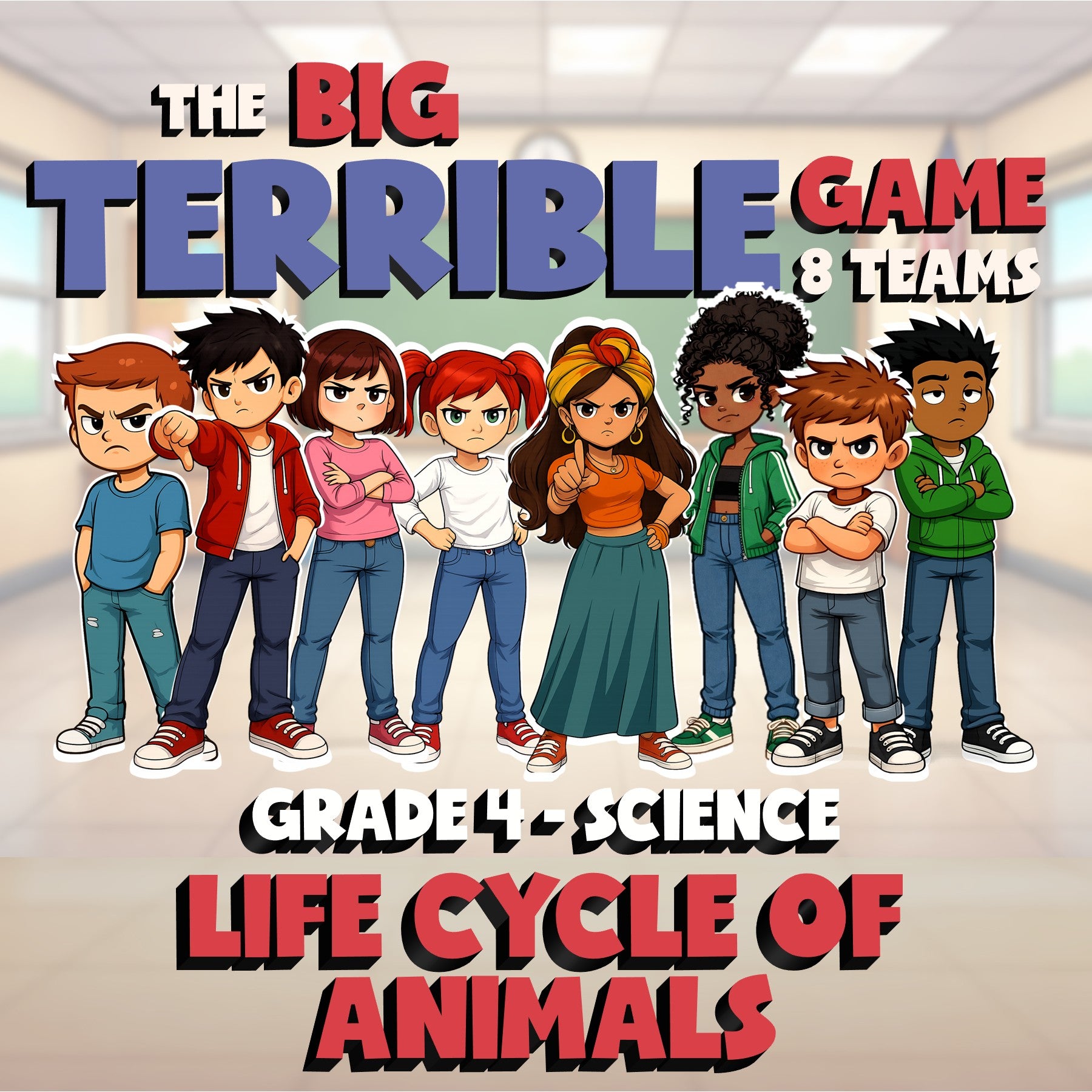 Life Cycle of Animals BIG TERRIBLE GAME - No Prep Grade 4 Science Review